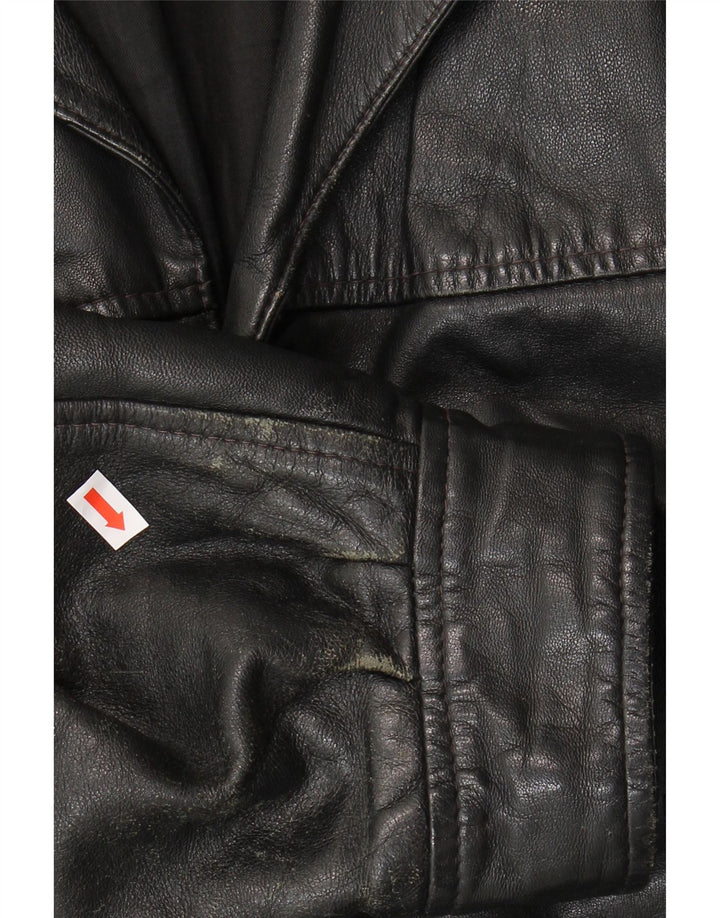 VINTAGE Mens Leather Jacket UK 40 Large Black Leather Vintage Vintage and Second-Hand Vintage from Messina Hembry 