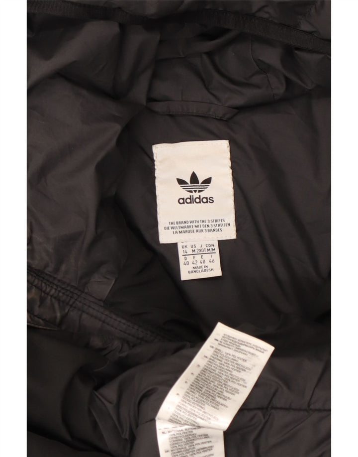 Женская утепленная куртка ADIDAS с капюшоном UK 14, средний черный полиэстер