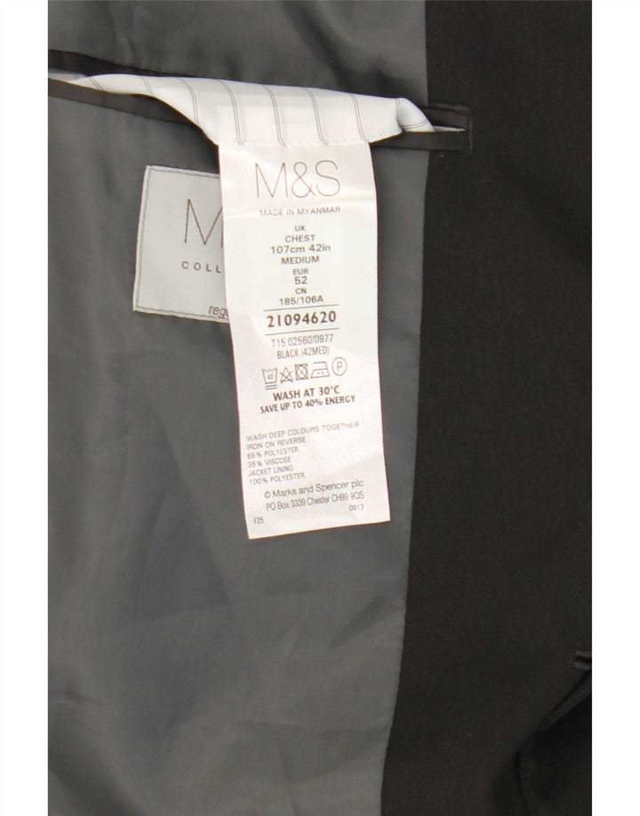 Мужской пиджак с 2 пуговицами Marks & Spencer UK 42, большой черный полиэстер