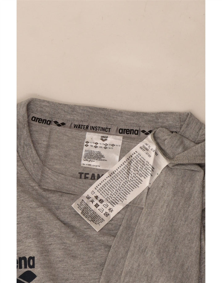 Футболка ARENA для мальчиков, топ 14-15 лет, серый хлопок