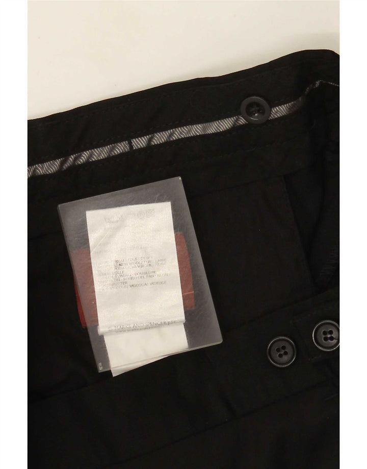Мужские прямые костюмные брюки Marks & Spencer W34 L31 черные шерстяные