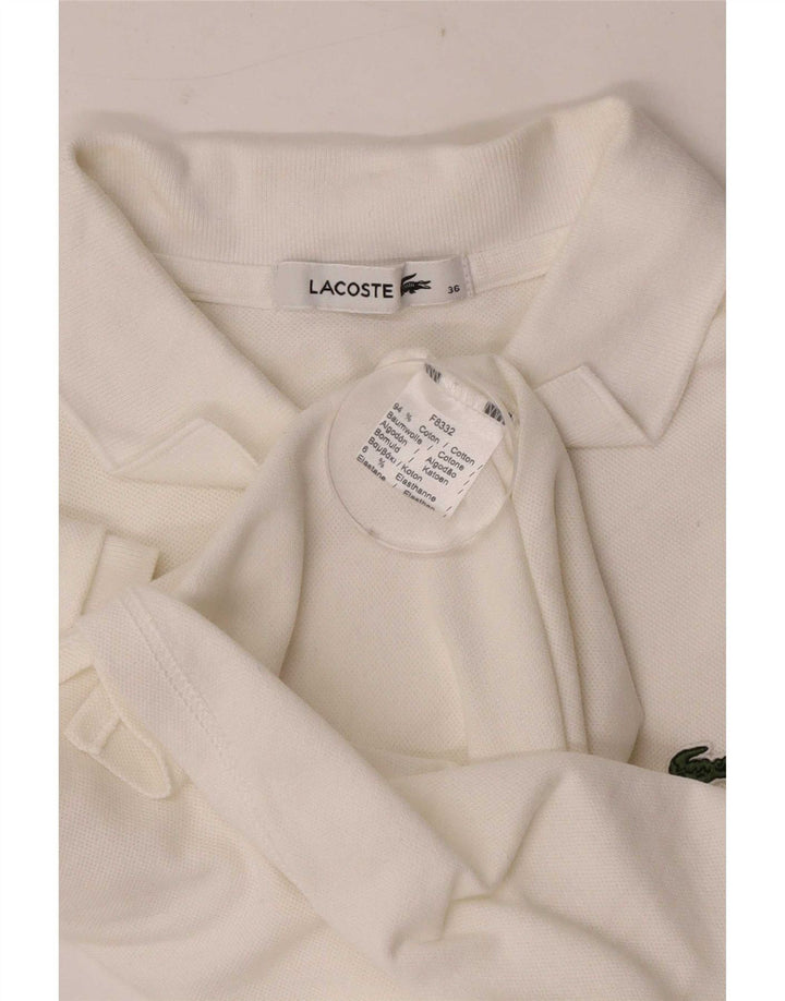 Женская рубашка-поло Lacoste, размер 36, маленькая, белый хлопок