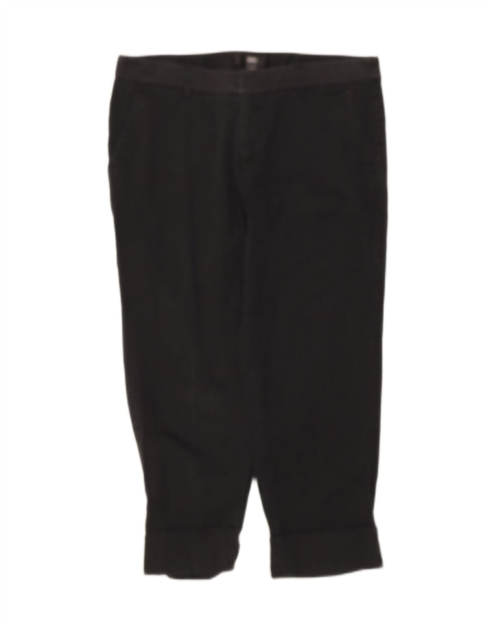 MOSSIMO Womens Stretch Straight Capri Trousers US 10 Large W32 L23 Black