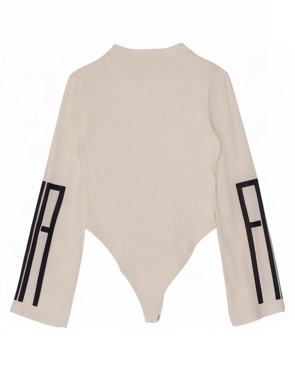 Fila Womens Graphic Long Sleeve Bodysuit UK 4 XS White
