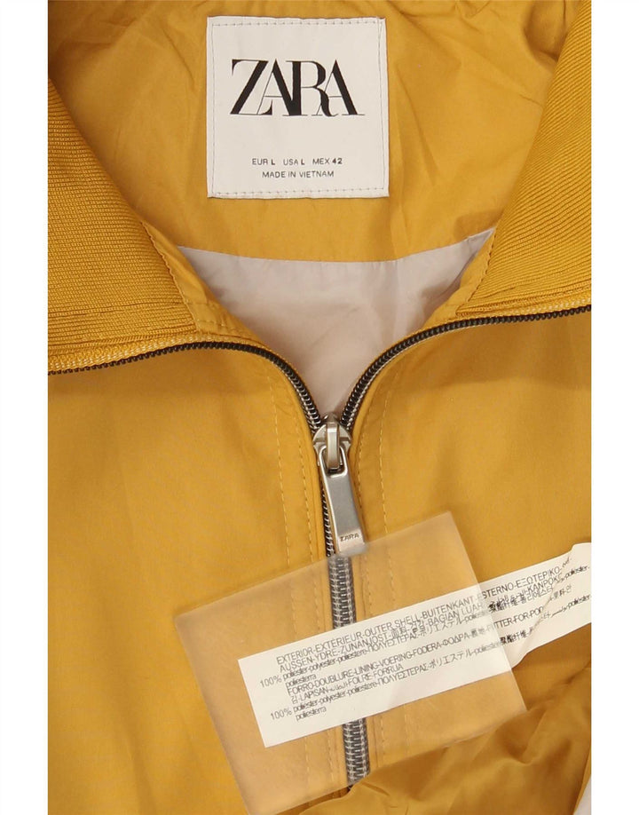 Мужская куртка-бомбер Zara UK 40, большой желтый полиэстер