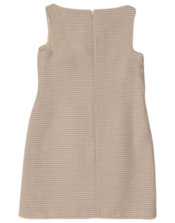 L.K. BENNETT Womens Sleeveless Sheath Dress UK 12 Medium Grey Striped