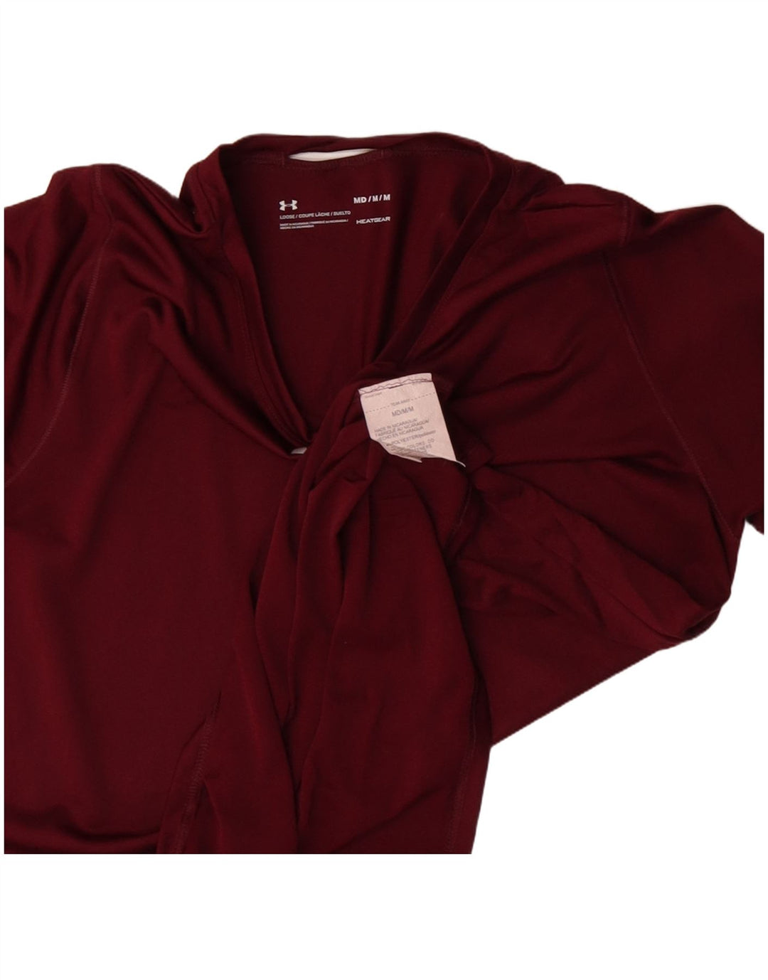 Женская футболка Under Armour Top UK 12, средний красный полиэстер, спортивная