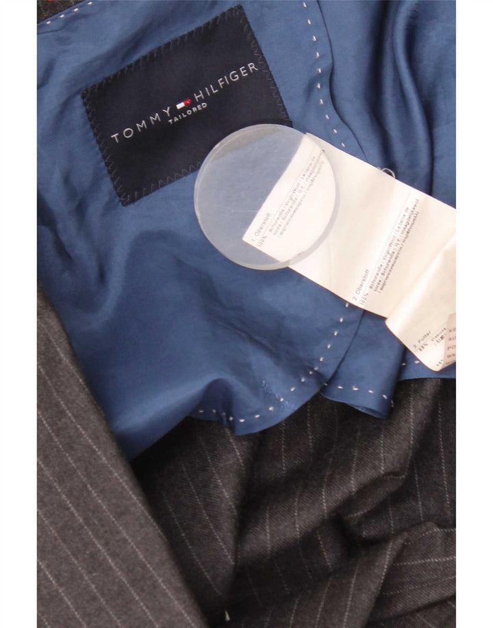 Tommy Hilfiger Мужской пиджак на двух пуговицах IT 56 3XL Серый в тонкую полоску