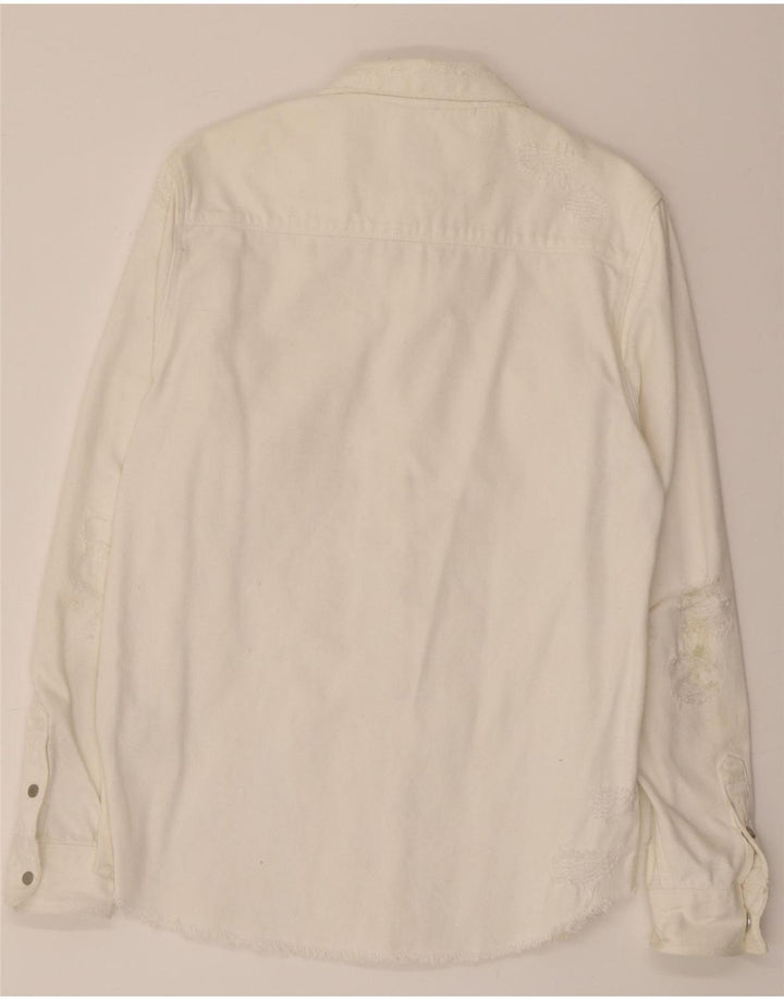 ZARA Mens Relaxed Fit Denim Shirt Medium White Cotton Vintage Zara and Second-Hand Zara from Messina Hembry 