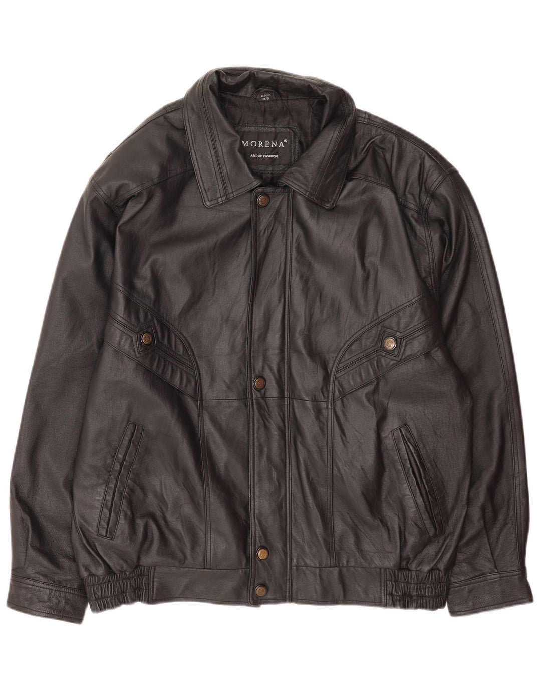 Мужская кожаная куртка Morena UK 42 XL черная кожа