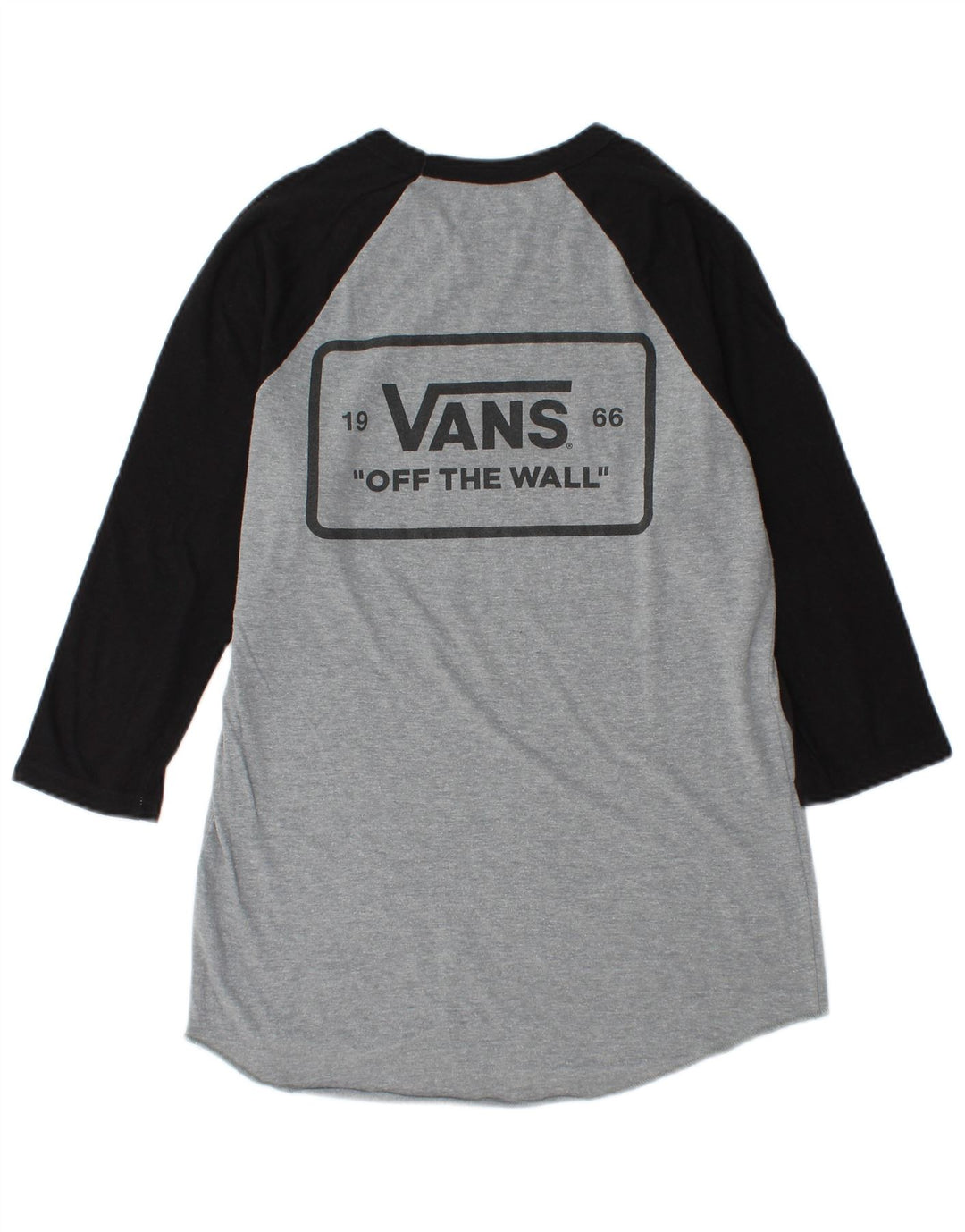Мужской топ с рисунком Vans, рукав 3/4, маленький серый хлопок