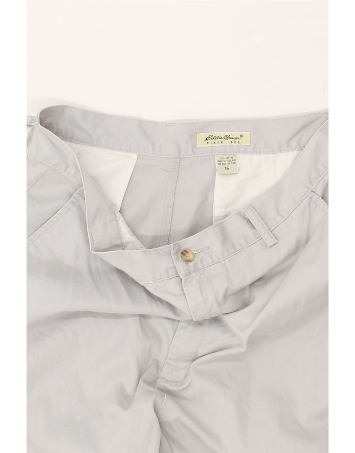 EDDIE BAUER Womens Tapered Chino Trousers US 16 2XL W34 L32  Grey Cotton | Vintage Eddie Bauer | Thrift | Second-Hand Eddie Bauer | Used Clothing | Messina Hembry 