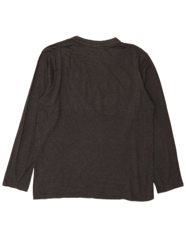 Мужской топ с рисунком Russell Athletic, большой серый хлопок с длинными рукавами