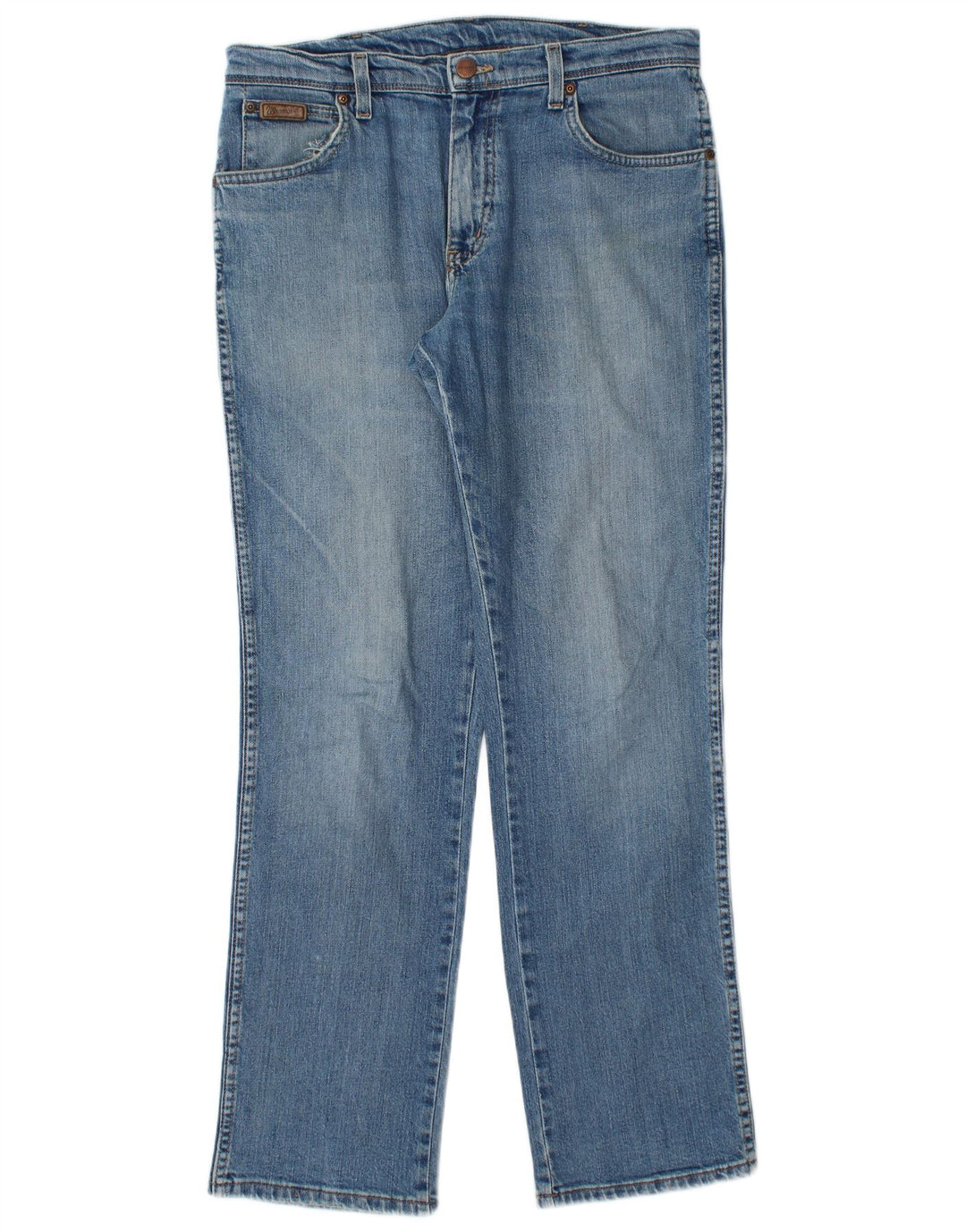 Мужские прямые джинсы WRANGLER техасский стрейч W33 L32, синий хлопок