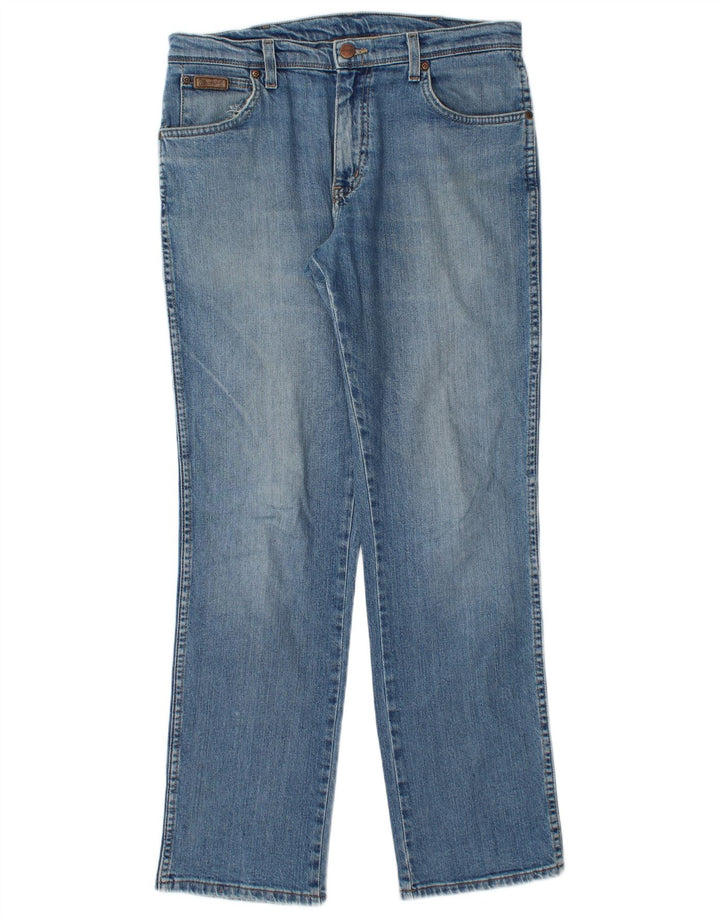 Мужские прямые джинсы WRANGLER техасский стрейч W33 L32, синий хлопок