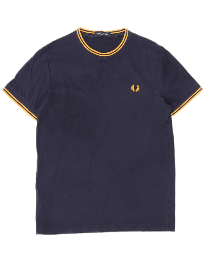Мужская футболка Fred Perry, маленькая, темно-синяя, хлопковая