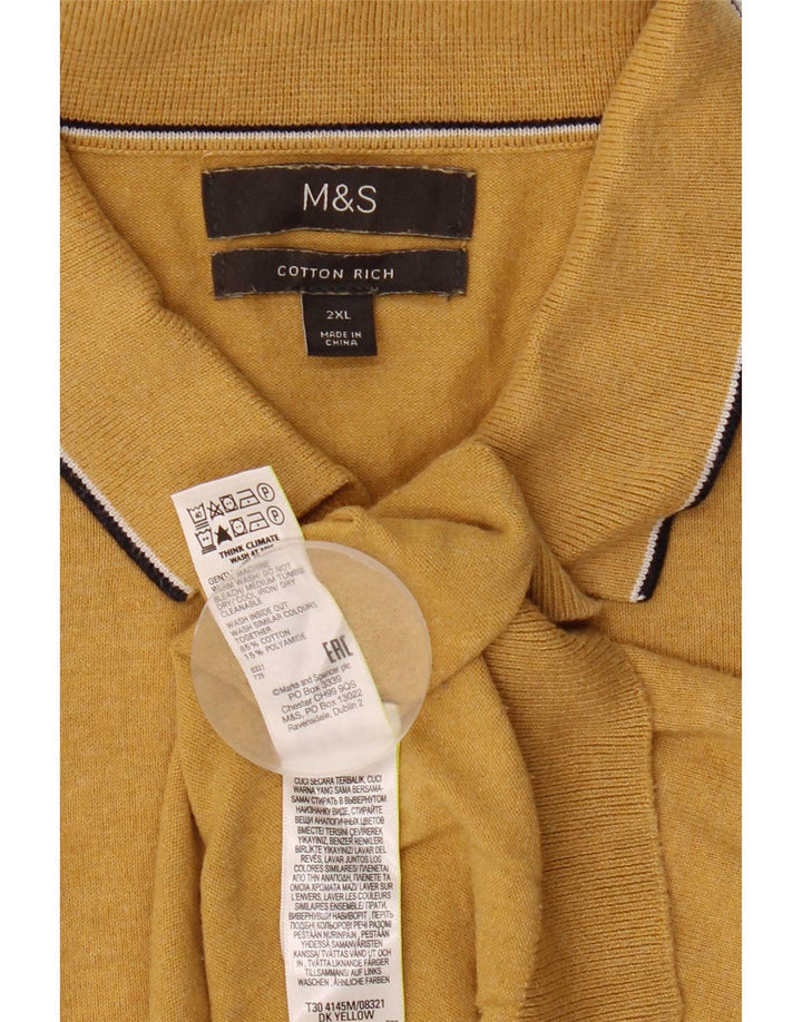 Мужская рубашка-поло Marks & Spencer 2XL, желтый хлопок