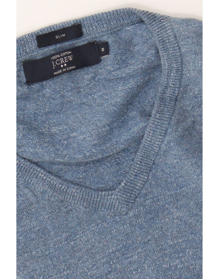 J. CREW Mens V-Neck Jumper Sweater Medium Blue Flecked Cotton Vintage J. Crew and Second-Hand J. Crew from Messina Hembry 