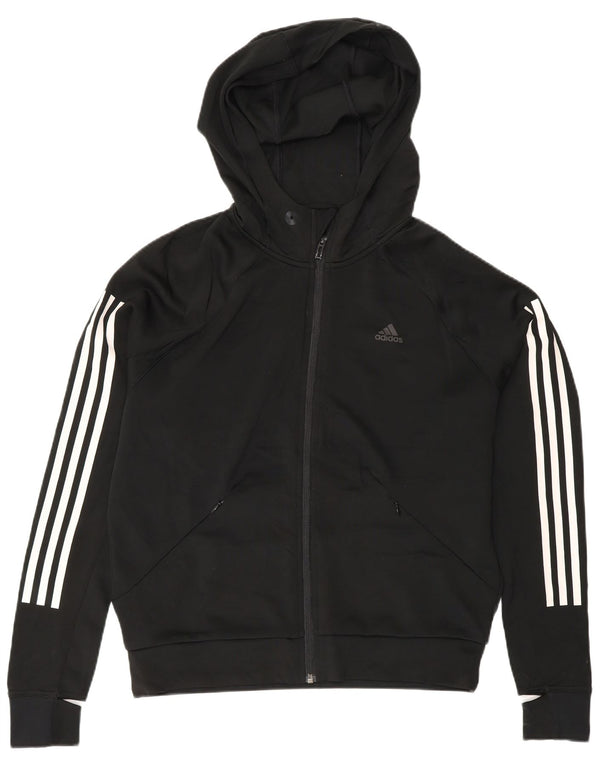 Женский свитер с капюшоном на молнии Adidas Climalite Oversized UK 8/10, маленький черный