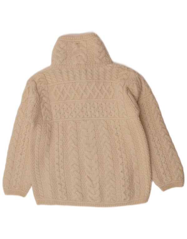 Женский кардиган с молнией во всю длину Aran Crafts UK 16, большой белый цвет