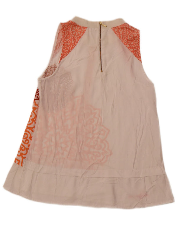 Женская блузка без рукавов DESIGUAL UK 6 XS, белый цветочный принт