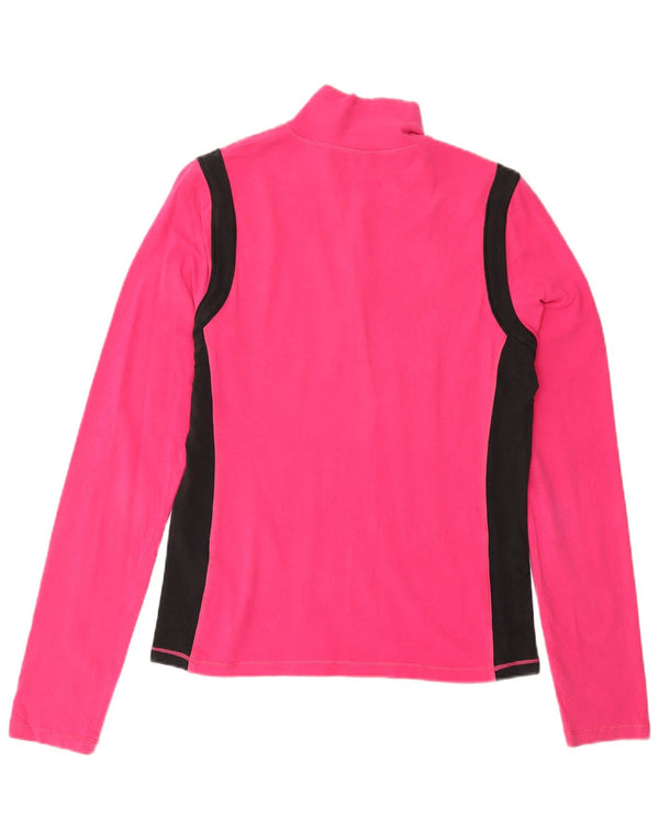 Tommy Hilfiger Womens Top Long Sleeve UK 12 Medium Pink Colourblock Sports