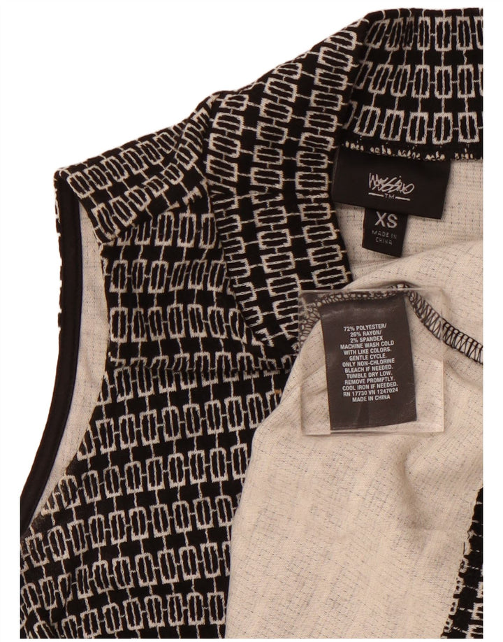 MOSSIMO Женское платье А-силуэта без рукавов UK 6 XS, черное, полиэстер с геометрическим рисунком