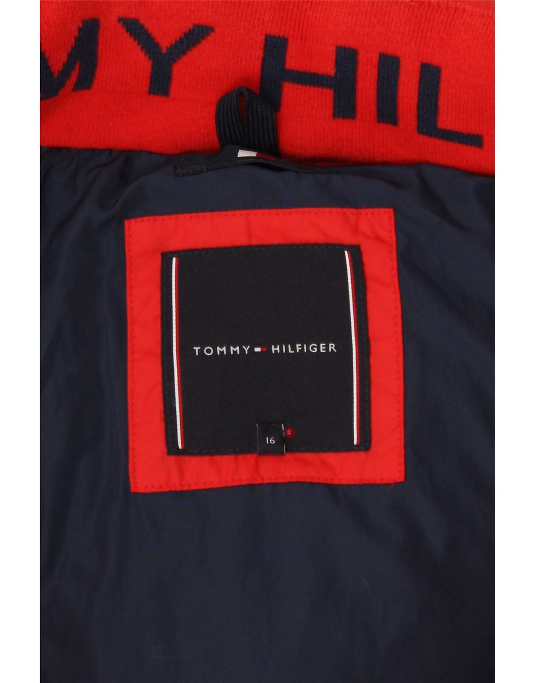 Tommy Hilfiger Утепленная куртка с капюшоном для мальчиков 15–16 лет, красный полиэстер