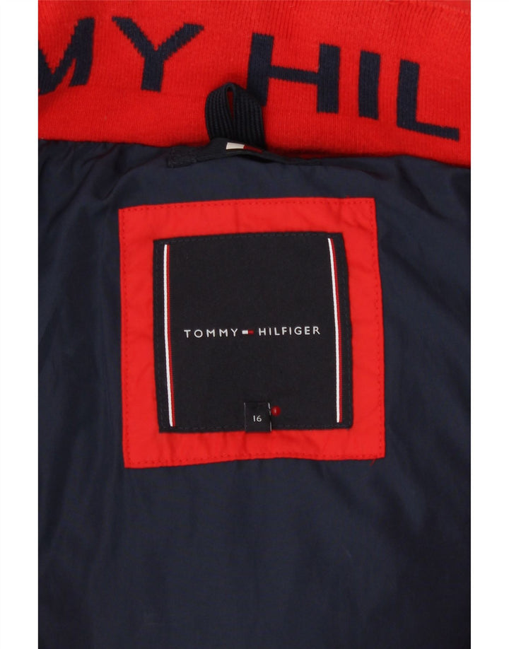 Tommy Hilfiger Утепленная куртка с капюшоном для мальчиков 15–16 лет, красный полиэстер