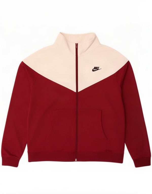 Мужская спортивная куртка Nike, большой темно-бордовый полиэстер с цветными блоками