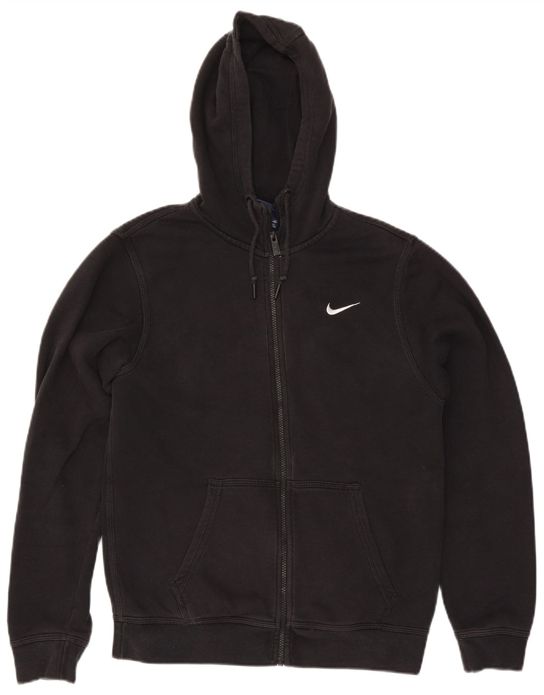 Мужской свитер с капюшоном на молнии Nike, маленький черный, хлопковый