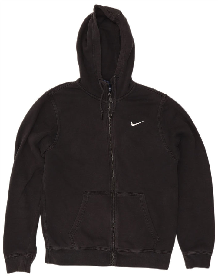 Мужской свитер с капюшоном на молнии Nike, маленький черный, хлопковый