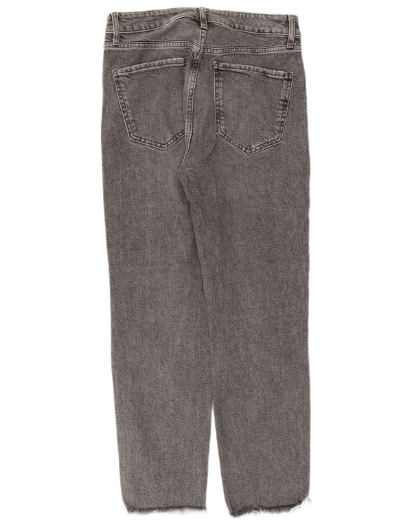 Женские потертые прямые джинсы Zara EU 38, маленькие W28 L27, серый хлопок
