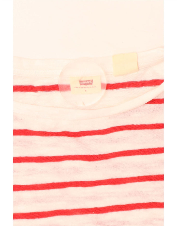 Женский оверсайз-топ Levi's с длинным рукавом, Великобритания, 10 маленьких размеров, в белую полоску