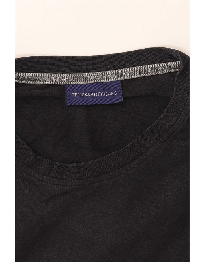 Мужские джинсы Trussardi с длинным рукавом и рисунком, маленький черный