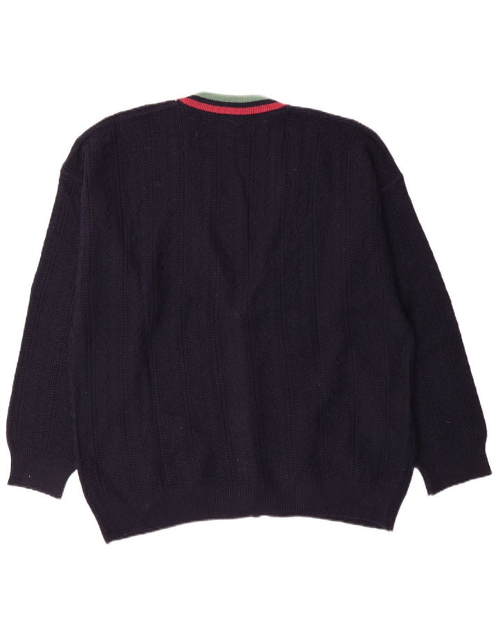 Мужской кардиган-свитер White Stuff среднего размера, темно-синий в полоску, классический классический