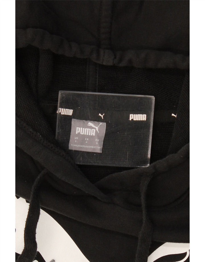 Женский укороченный джемпер с капюшоном с рисунком Puma UK 10, маленький черный