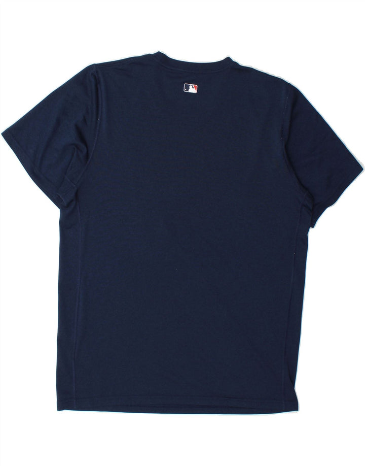 NIKE Mens Red Sox Graphic T-Shirt Top Medium Navy Blue Polyester Vintage Nike and Second-Hand Nike from Messina Hembry 