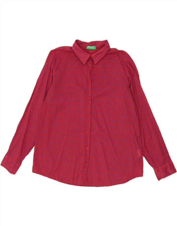 BENETTON Womens Shirt UK 18 XL Red Check Cotton Vintage Benetton and Second-Hand Benetton from Messina Hembry 