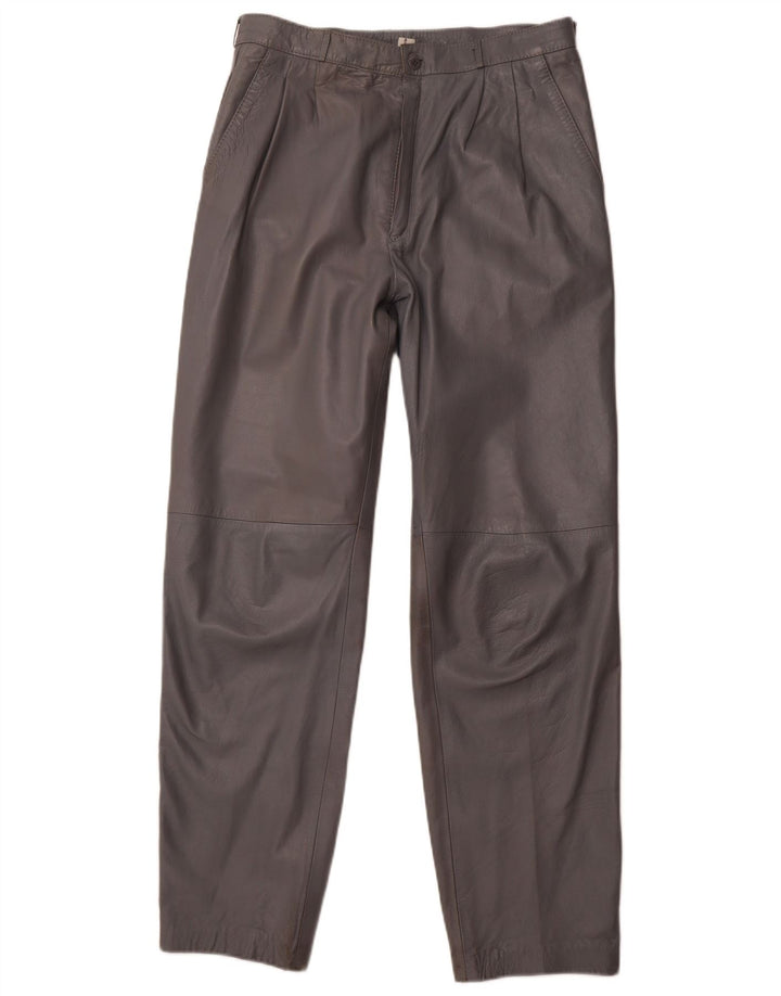 ВИНТАЖНЫЕ женские брюки с высокой талией IT 46 Large W30 L31 Серая кожа