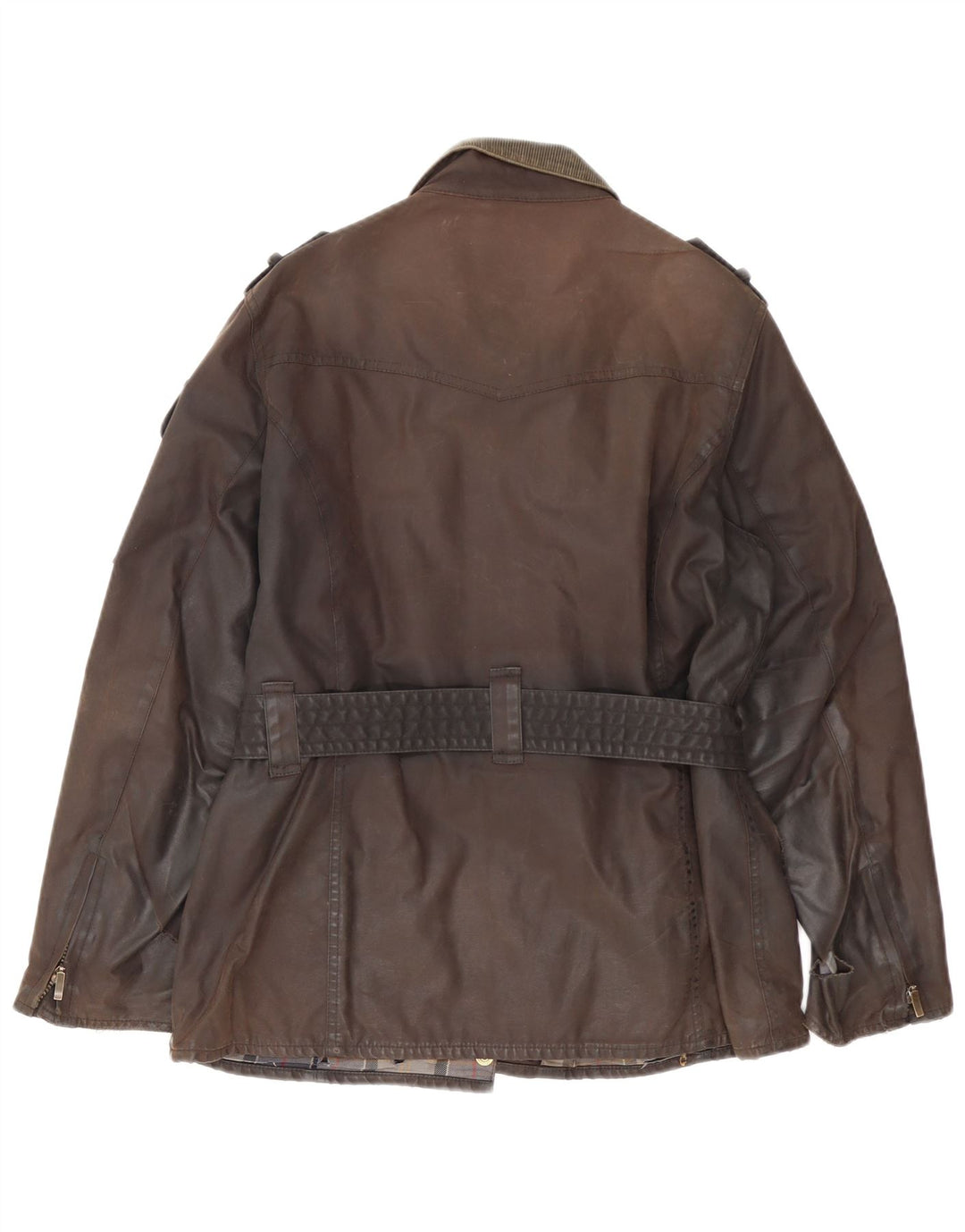Женская куртка Barbour из вощеного хлопка в стиле милитари UK 14, большая коричневая
