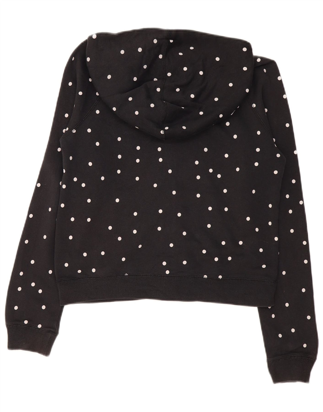 Женский свитер с капюшоном на молнии Nike UK 10, маленький черный хлопковый горошек
