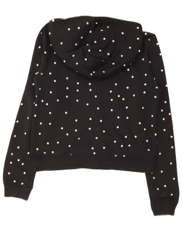Женский свитер с капюшоном на молнии Nike UK 10, маленький черный хлопковый горошек