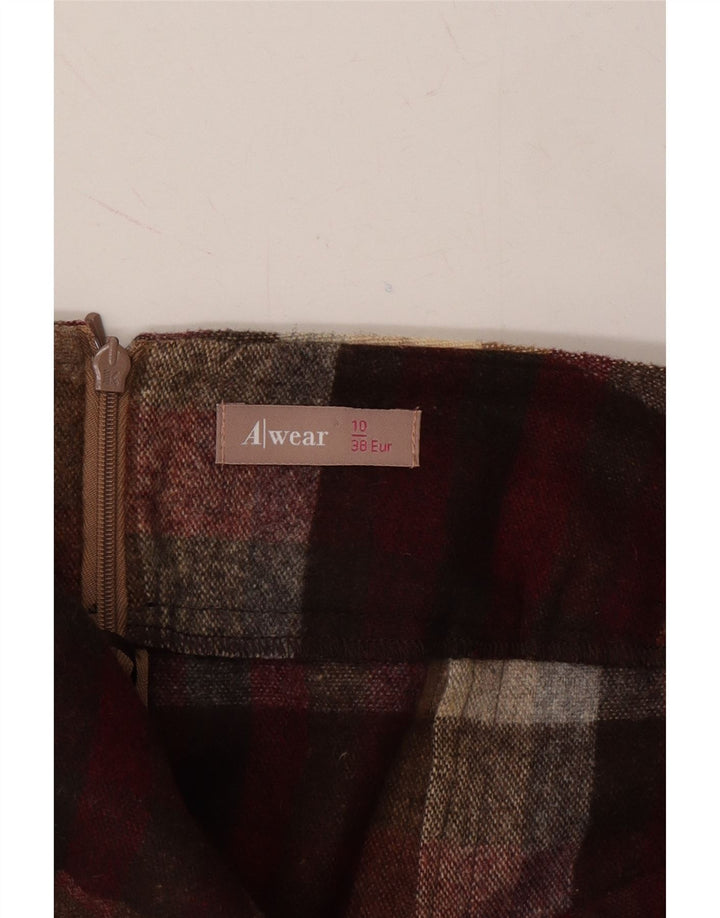 AWEAR Womens Pencil Skirt EU 38 Medium W32  Burgundy Plaid Vintage Awear and Second-Hand Awear from Messina Hembry 