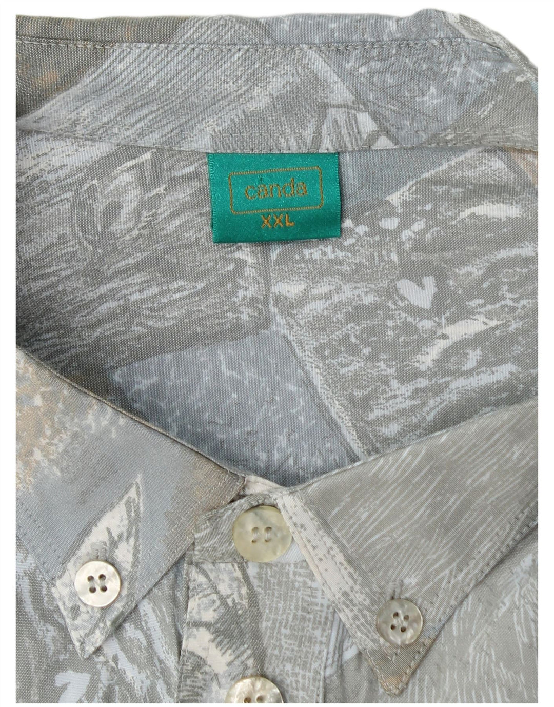 CANDA Мужская рубашка-пуловер с короткими рукавами и абстрактным узором 2XL, синяя вискоза