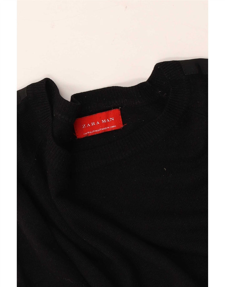 Мужской свитер с вырезом лодочкой Zara, средний черный