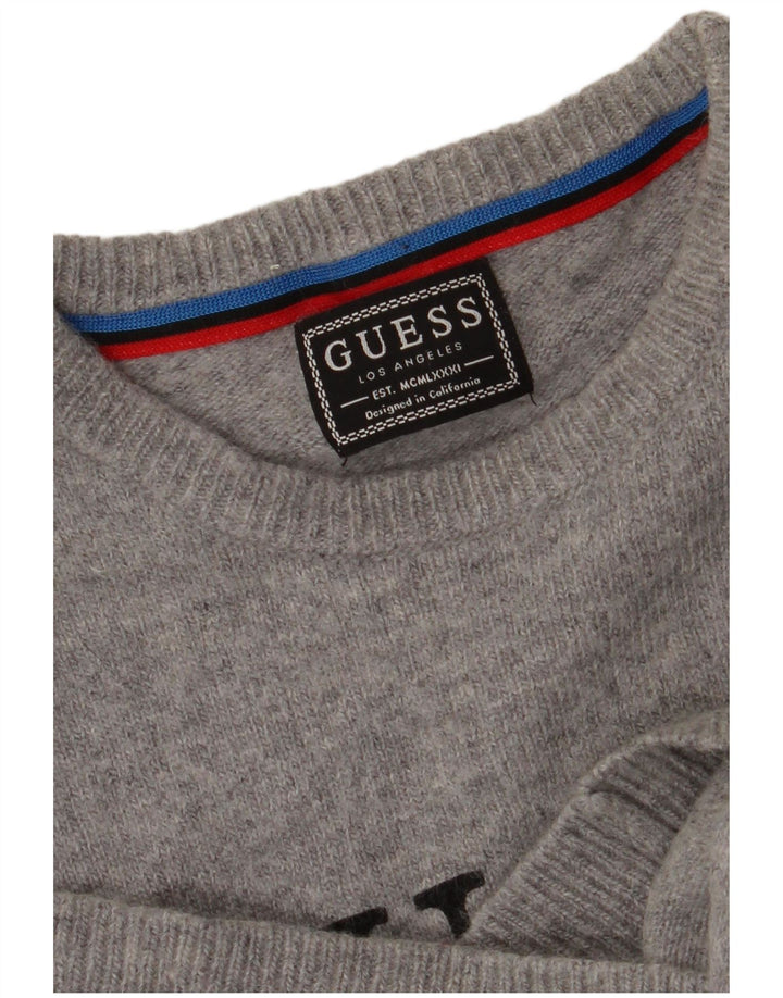 Мужской джемпер с круглым вырезом Guess, маленький серый
