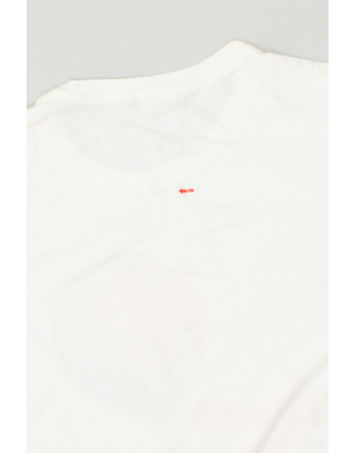 BENETTON Mens Graphic T-Shirt Top Medium White Cotton | Vintage Benetton | Thrift | Second-Hand Benetton | Used Clothing | Messina Hembry 