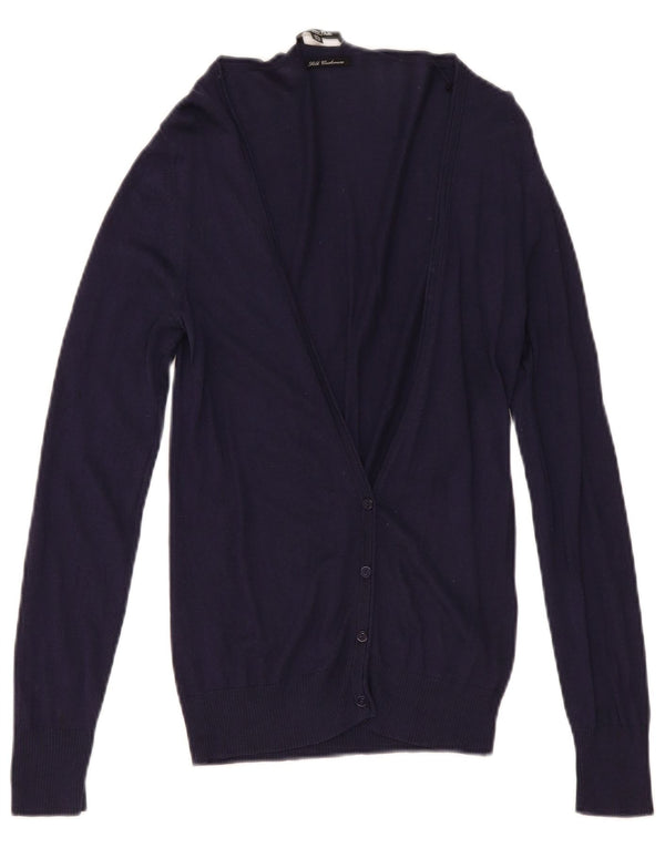 Женский кардиган Massimo Dutti UK 12, средний темно-синий шелковый