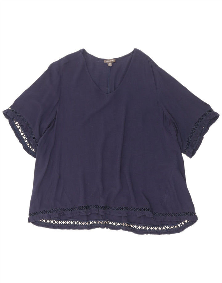 Женская блузка оверсайз Marks & Spencer с автографом, топ UK 18 XL, темно-синий